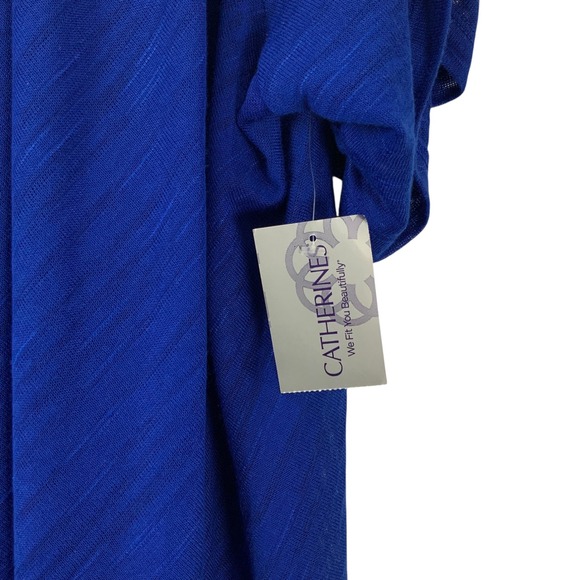 Catherine's 4X Blue Open Front Sheer Kimono Cardigan Duster Lightweight NWT - Picture 5 of 6